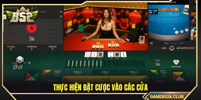 Thực hiện cược vào từng cửa lựa chọn